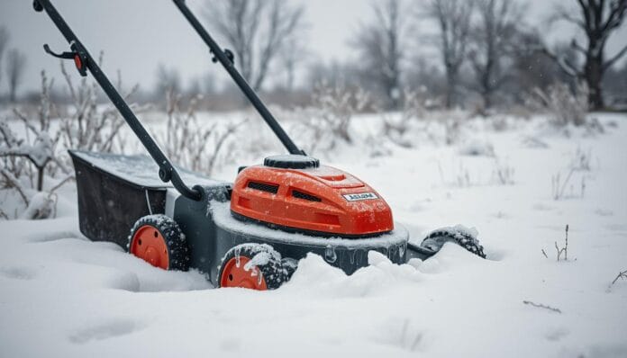 Akku-Mäher im Winter