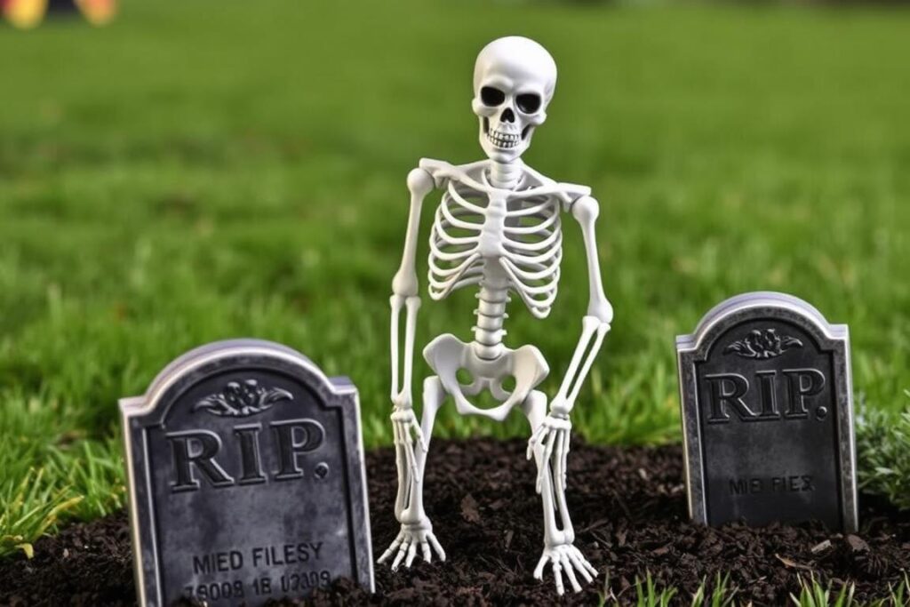 Skelett-Set mit Grabsteinen für Halloween Gartendekoration Skelett-Set mit Grabsteinen für Halloween Gartendekoration