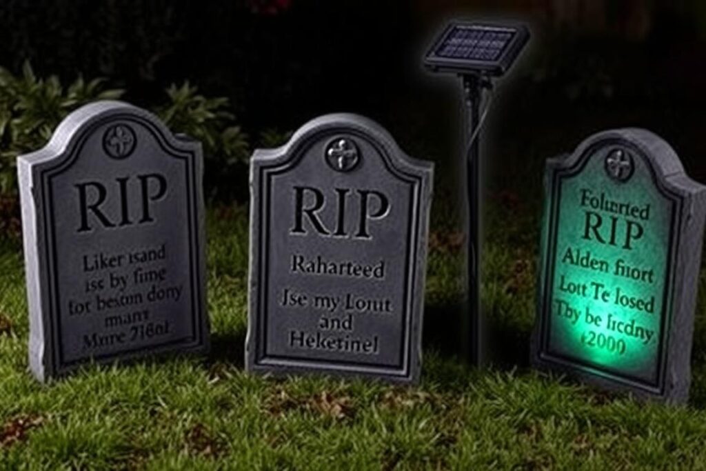 Solar-Grabsteine mit LED-Beleuchtung für Halloween Gartendekoration Solar-Grabsteine mit LED-Beleuchtung für Halloween Gartendekoration